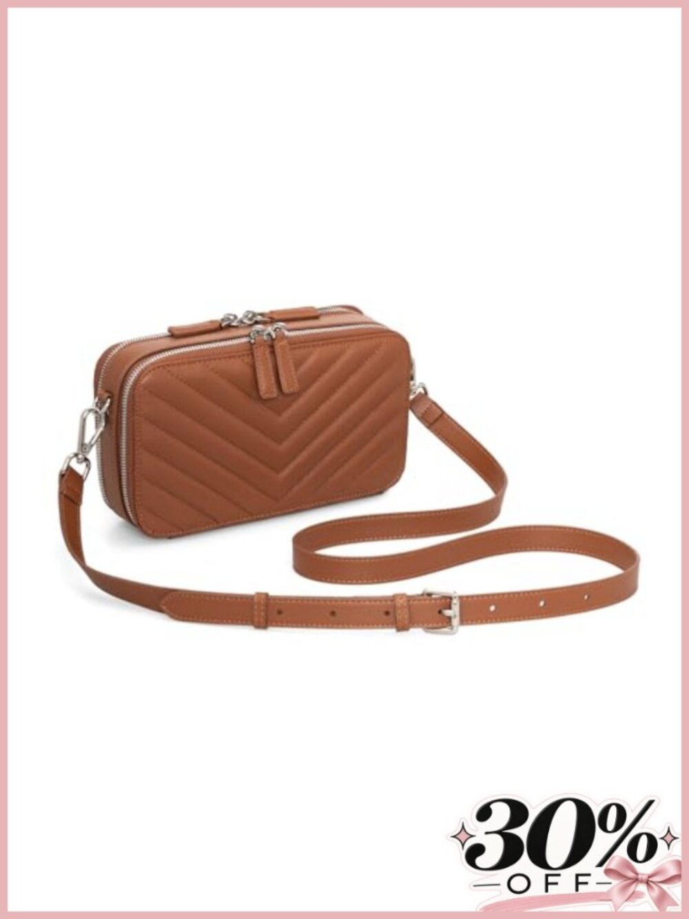 Genuine Leather Crossbody Bag RFID Wallet Purse Adjustable Strap